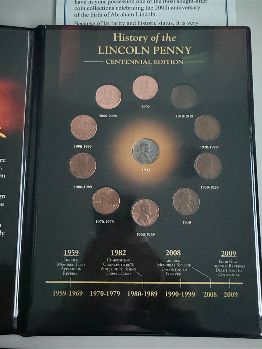 History of the Lincoln Penny Centennial Edition - 100th Anniversary Lincoln Cent - Picture 3 of 5